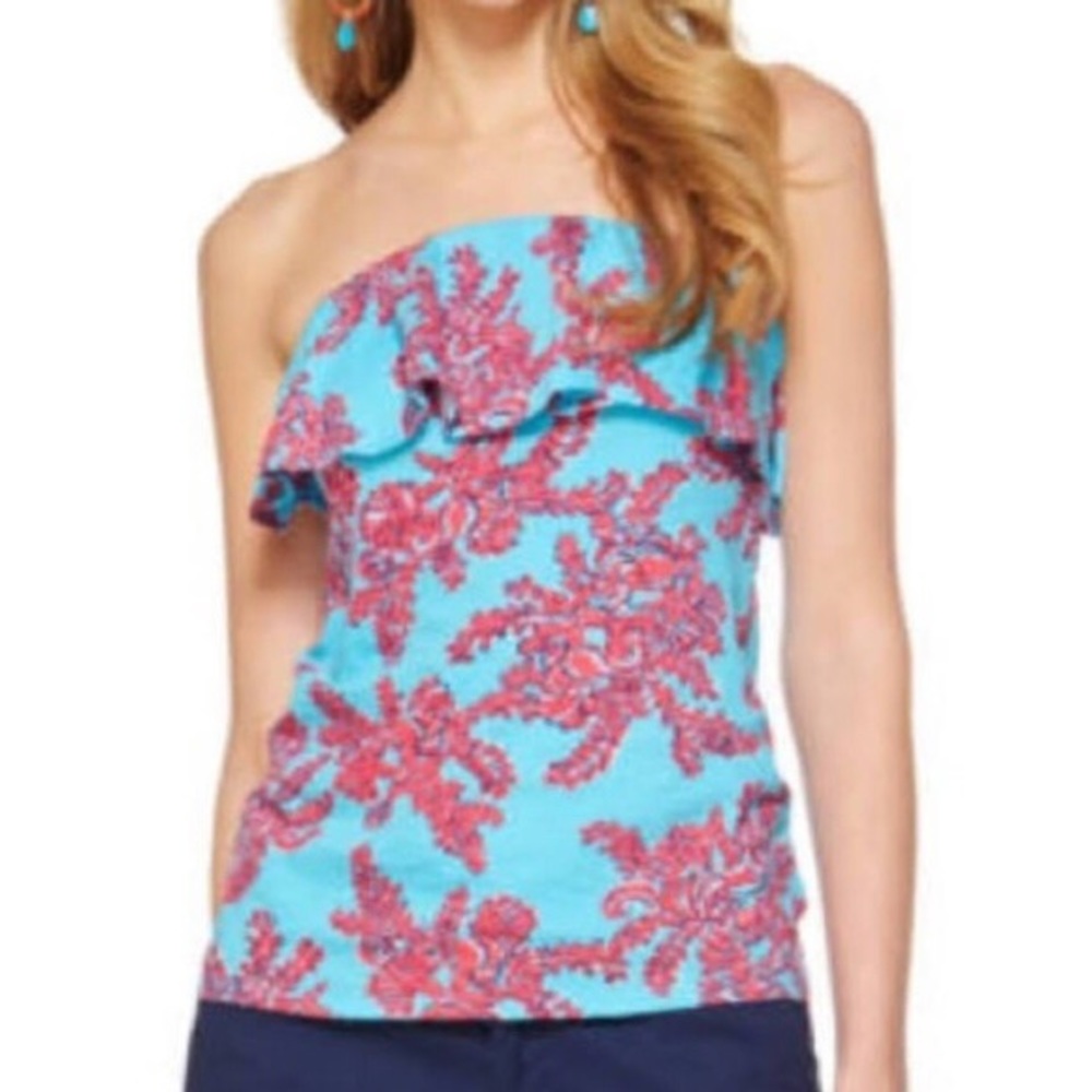 lilly pulitzer ruffle tube top